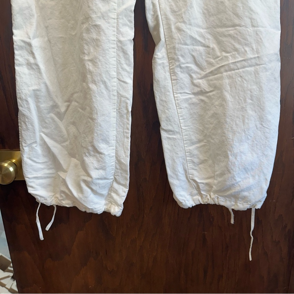 H&M Cream Drawstring Linen Pants - Picture 3 of 6